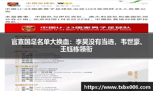 官宣国足名单大换血：李昊没有当选，韦世豪、王钰栋领衔